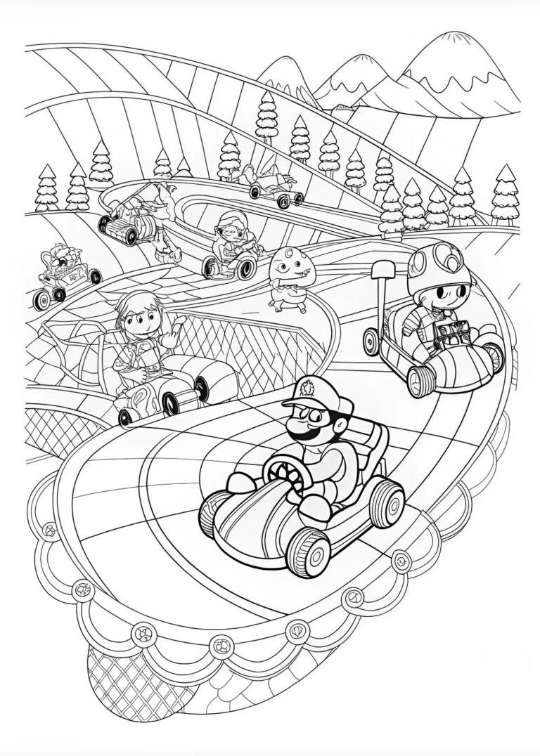 mario cart coloring pages