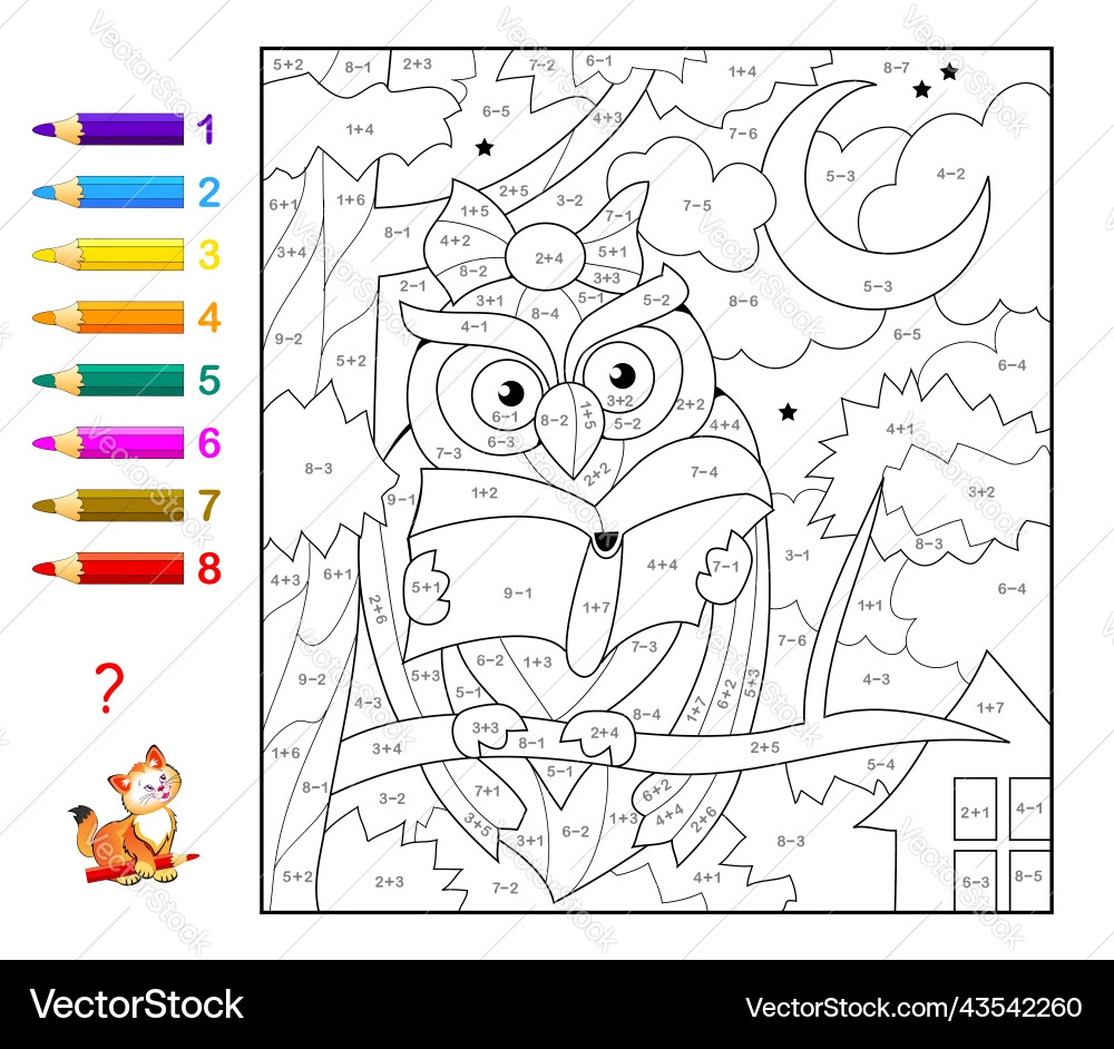 Math Education For Little Children Coloring Book Royalty Free Vector VectorStock