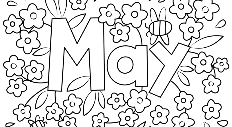 May Coloring Page Free Printable