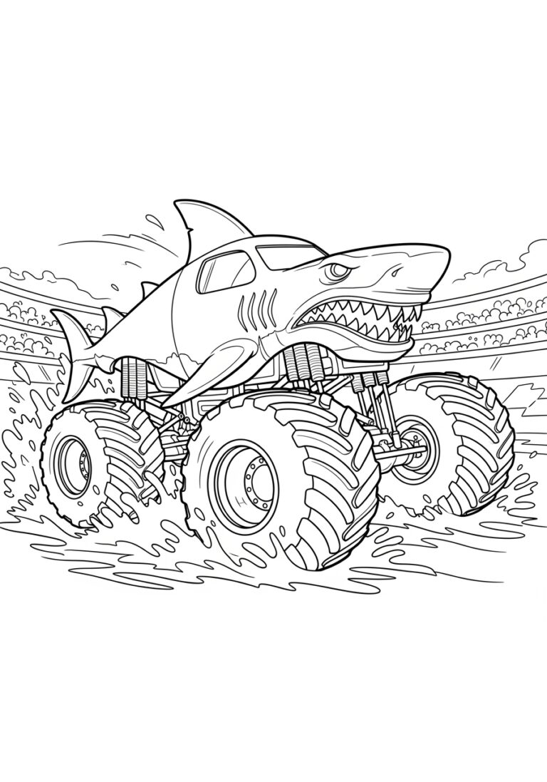 Megalodon Monster Jam Coloring Page Download Print Megalodon Monster Jam Coloring Page Download Print