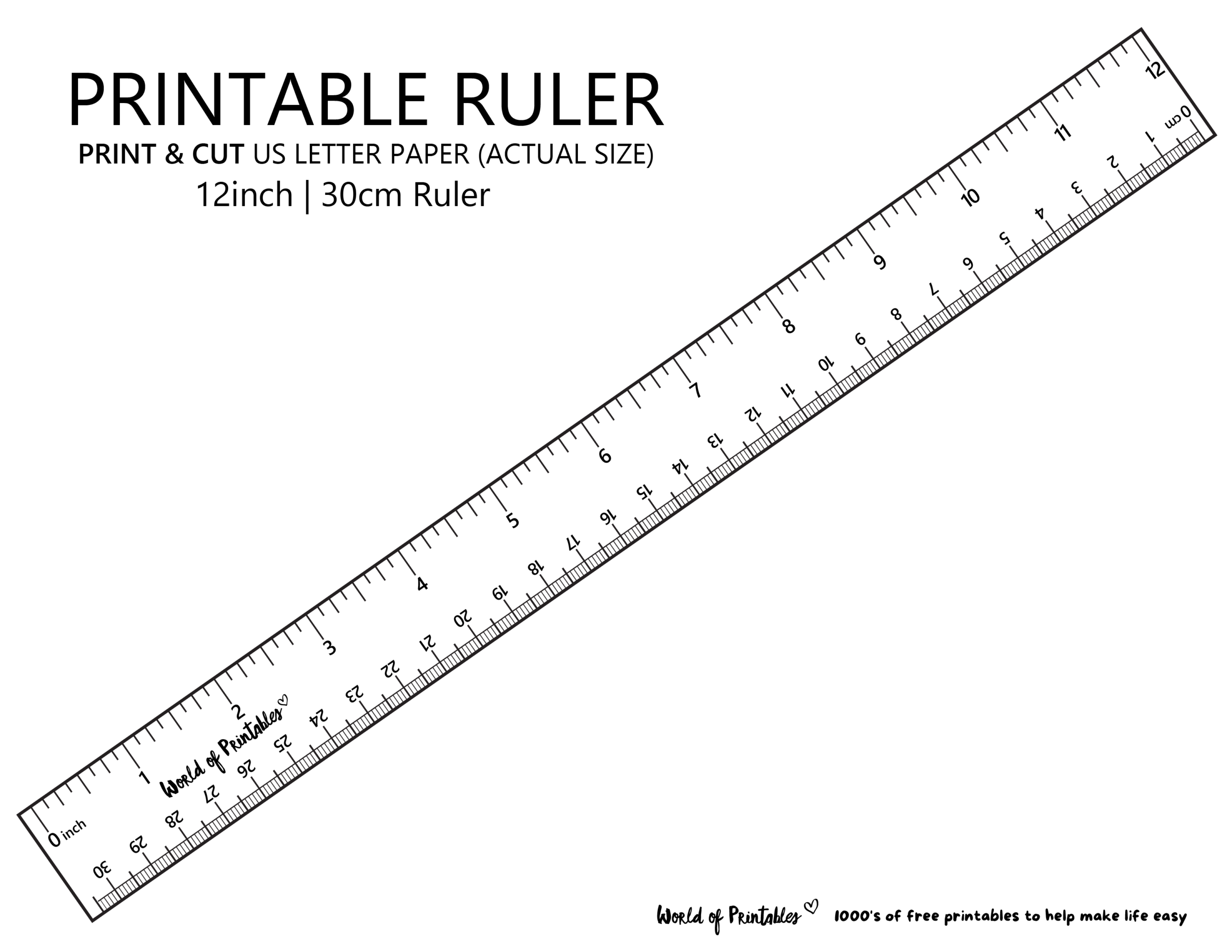 Metric Printable Ruler Printable Party Favors
