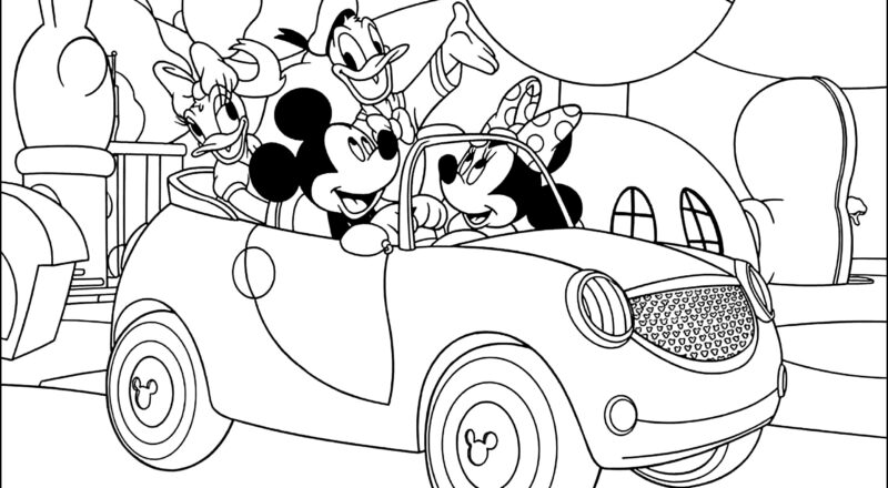 Mickey s Friends In The Car Mickey Mouse Clubhouse Coloring Pages