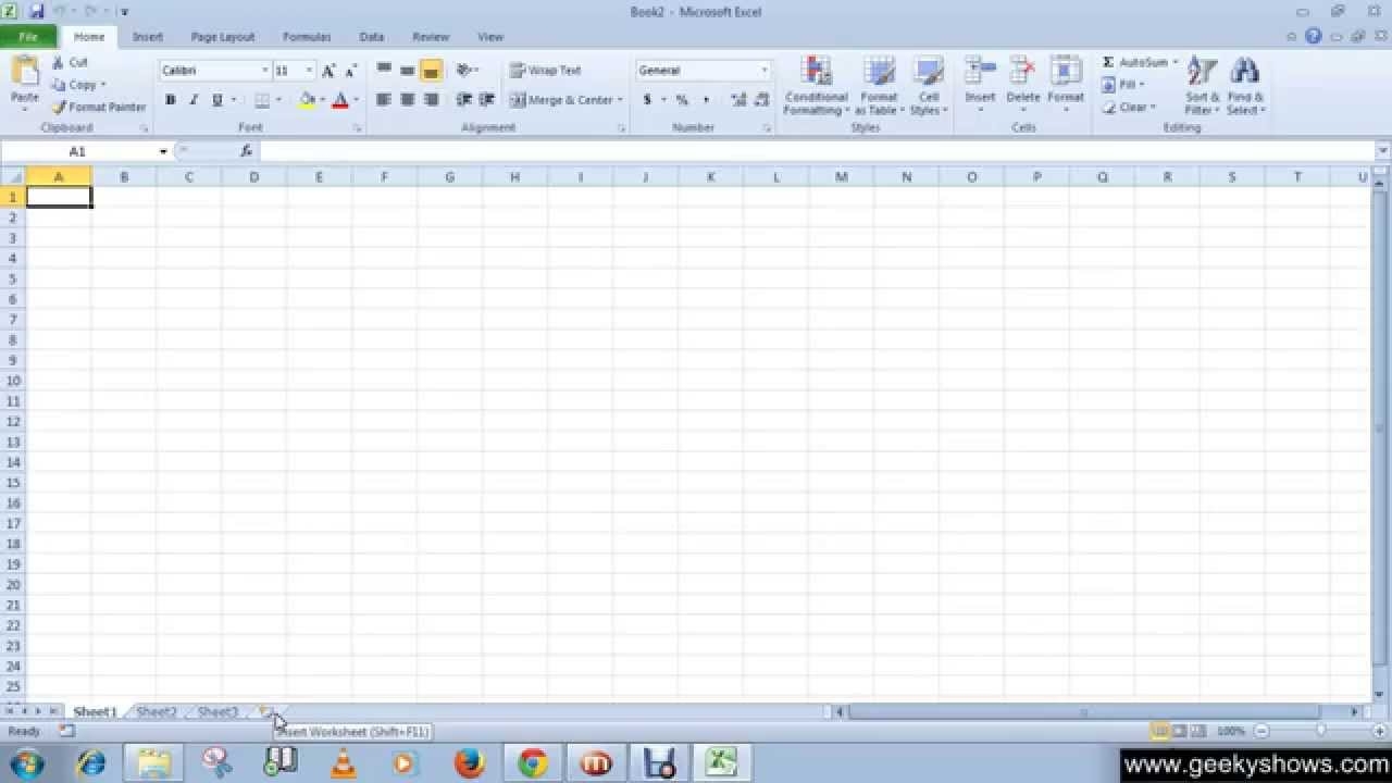 Microsoft Office Excel 2010 Insert A New Worksheet YouTube