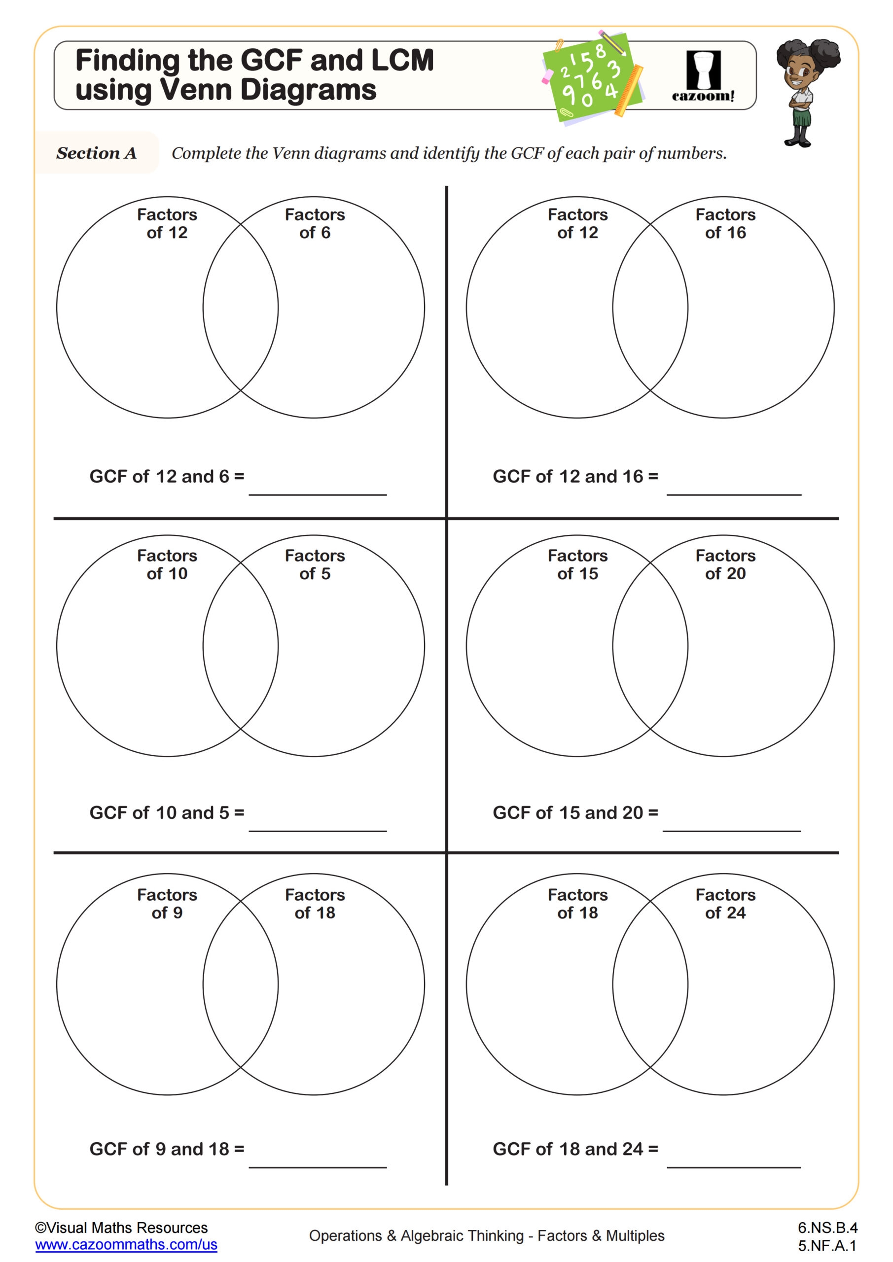 gcf and lcm worksheet gcf and lcm worksheet