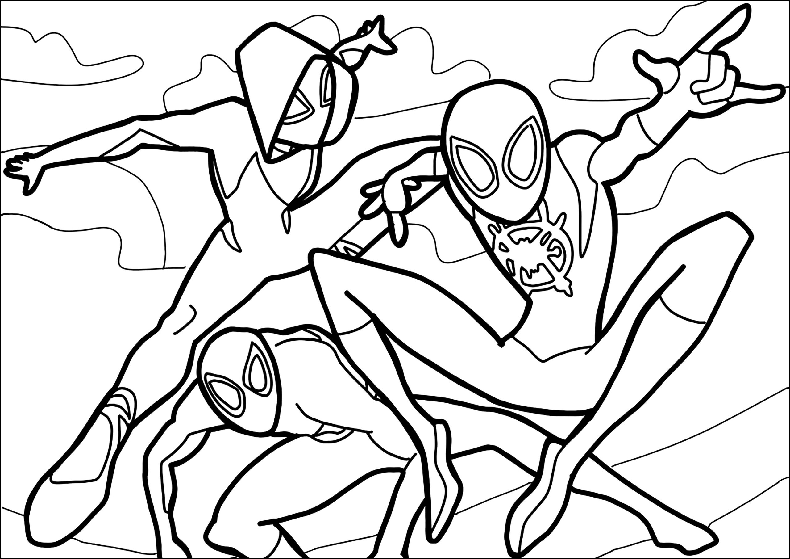 Miles Morales Spider Man And Gwen Stacy Ghost Spider Spider Man Across The Spider Verse Coloring Pages Miles Morales Spider Man And Gwen Stacy Ghost Spider Spider Man Across The Spider Verse Coloring Pages