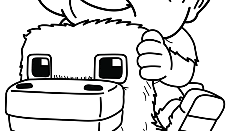 Minecraft Chicken Jockey With Frankenstein Coloring Page