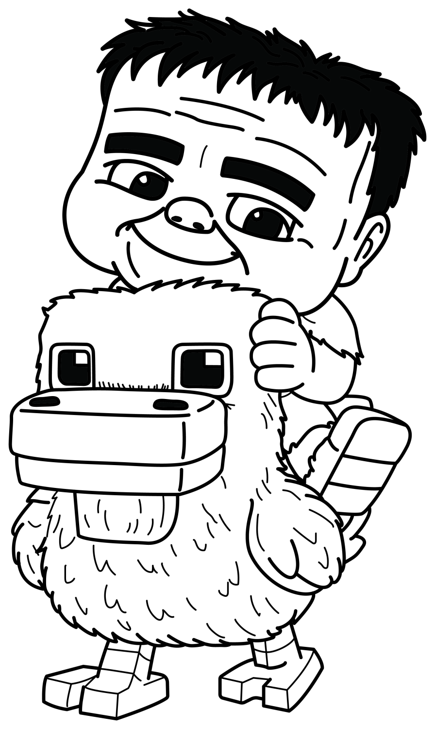 Minecraft Chicken Jockey With Frankenstein Coloring Page Minecraft Chicken Jockey With Frankenstein Coloring Page