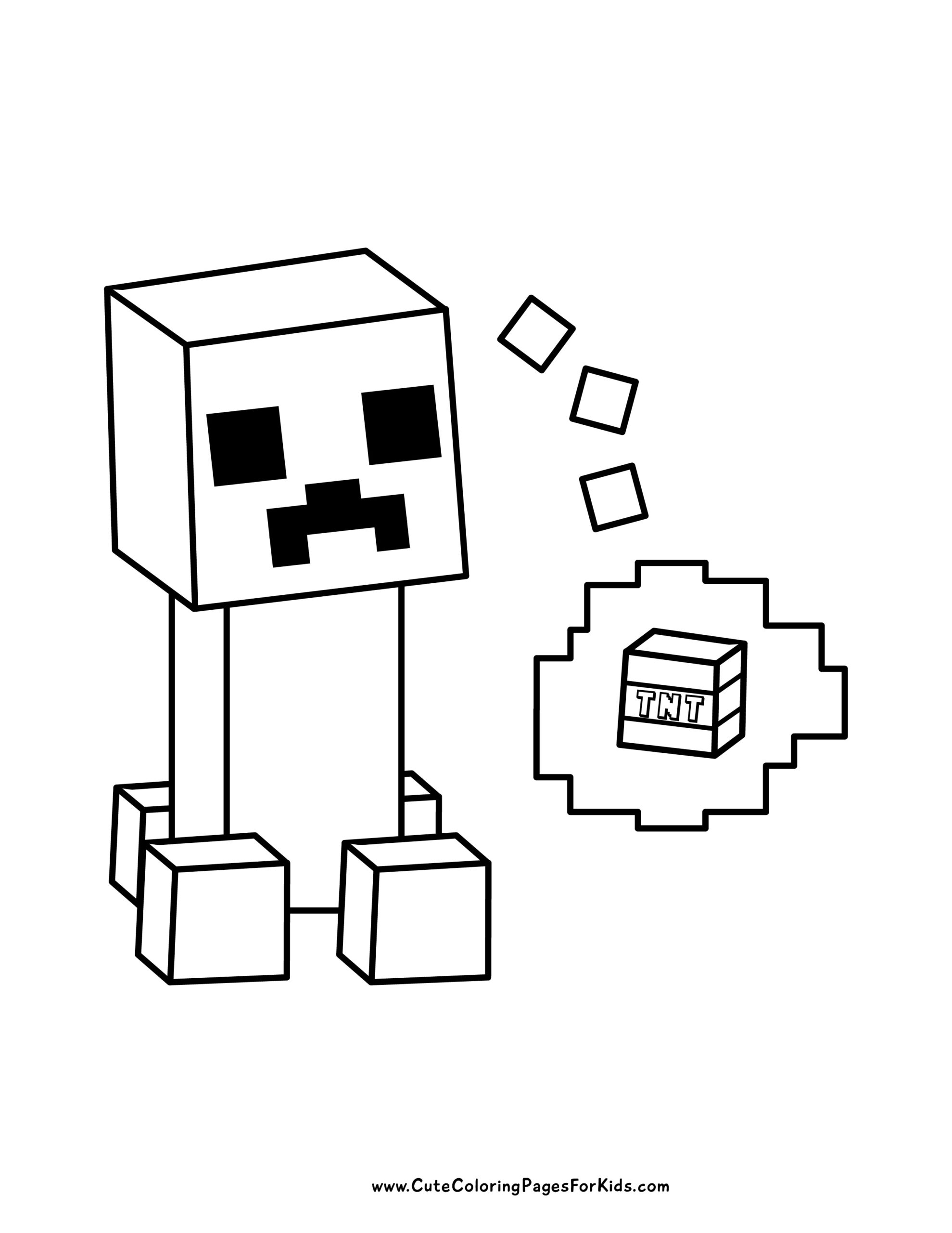 minecraft creeper coloring page
