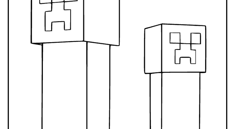 Minecraft Creeper Coloring Page Sketch Repo