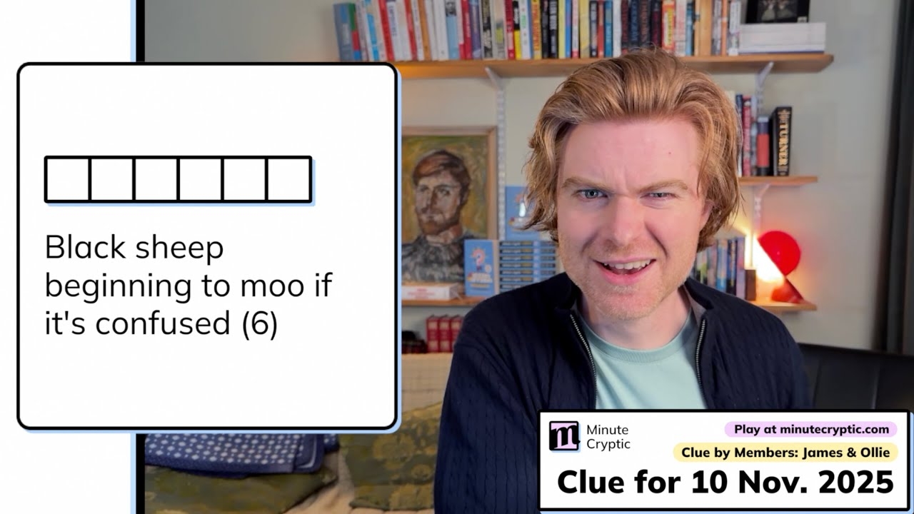 Minute Cryptic Clue 503 Black Sheep Beginning To Moo If It s Confused 6 YouTube