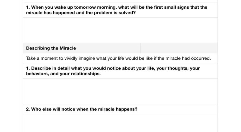 Miracle Question Worksheet