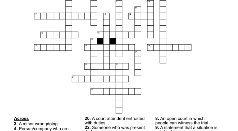 Mock Trial Crosswords WordMint