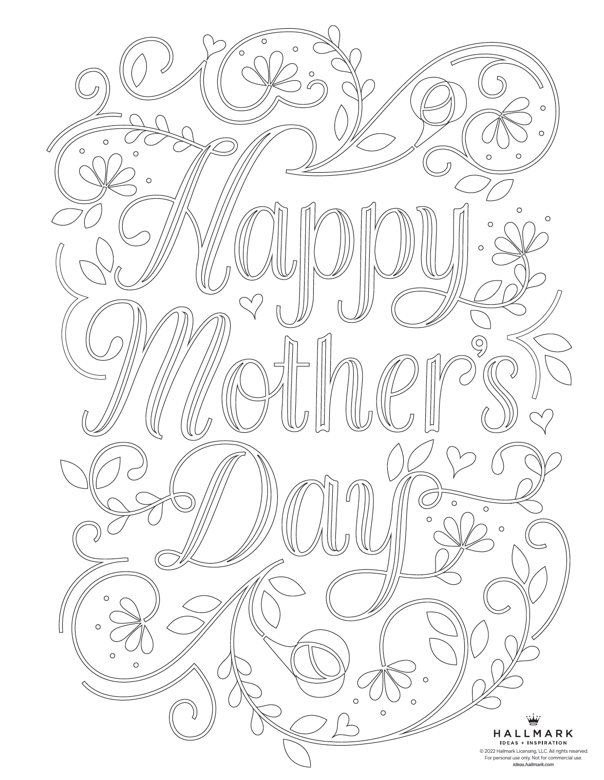 mother's day coloring page