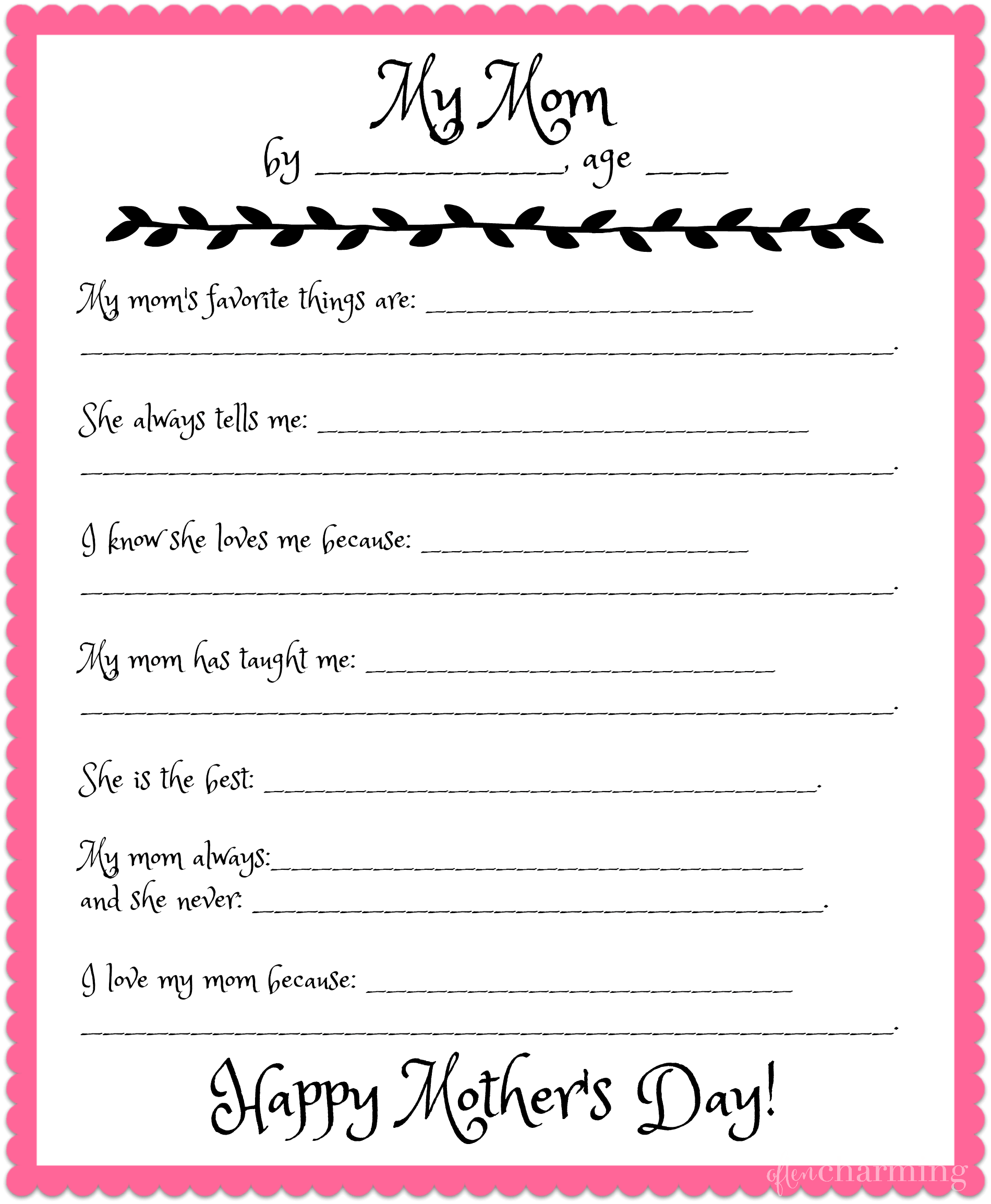 Mother s Day Free Printable