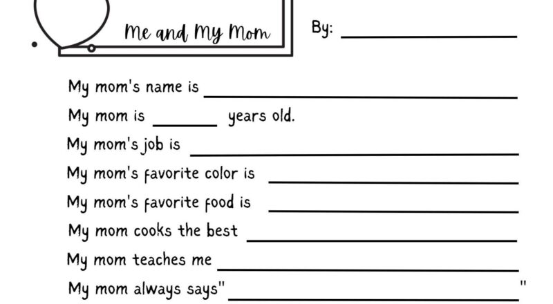 Mother s Day Questionnaire All About My Mom Printable Gift PDF Etsy