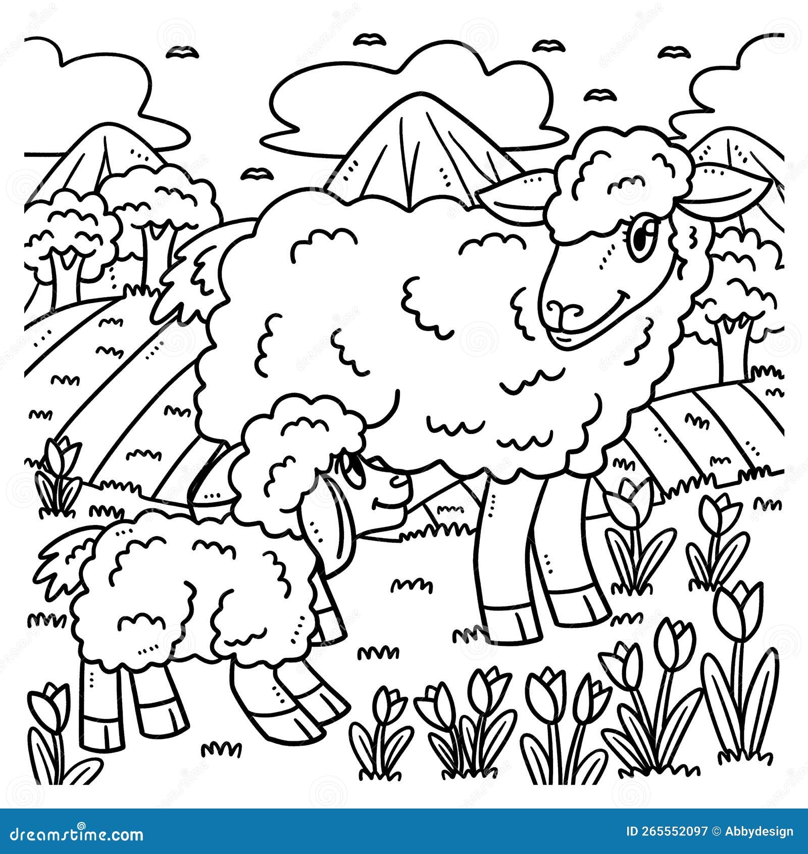 lamb coloring page