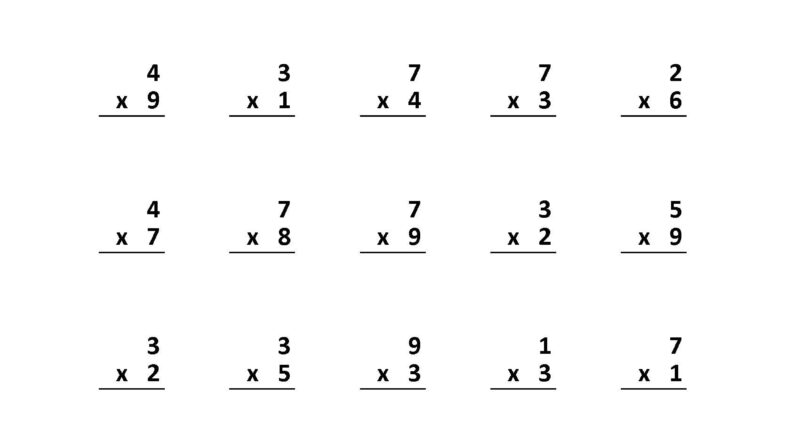 Multiplication 1 minute Drill 10 Math Worksheets With Answers PDF Etsy