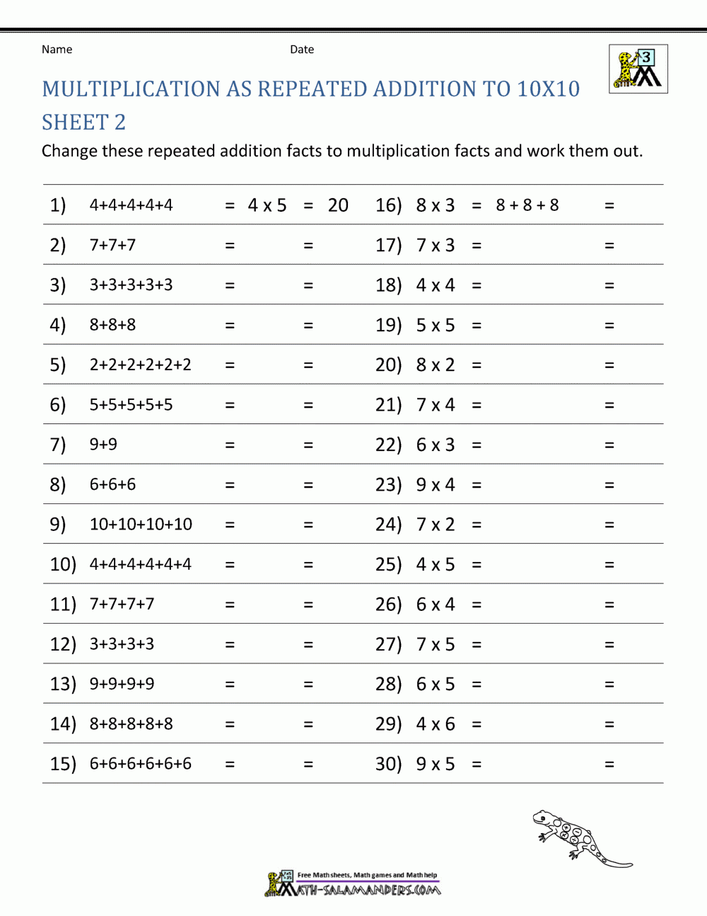 repeated addition worksheets repeated addition worksheets