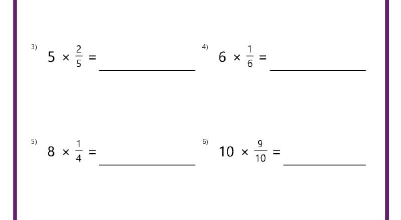 Multiply Fractions With Whole Numbers