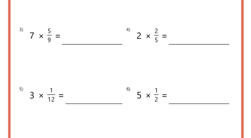 Multiply Fractions With Whole Numbers