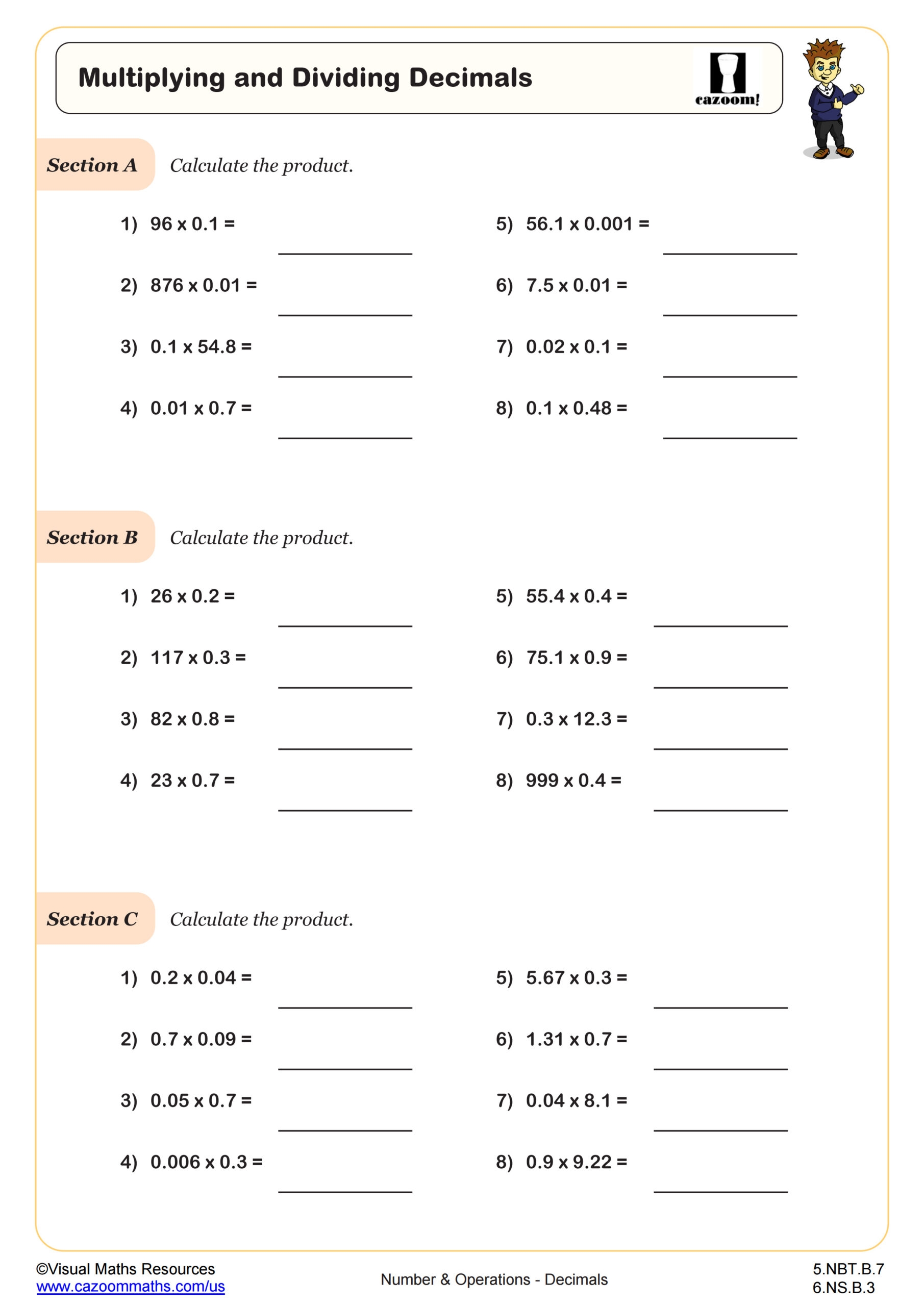 Multiplying And Dividing Decimals Worksheet 5th Grade PDF Worksheets Cazoom Math Multiplying And Dividing Decimals Worksheet 5th Grade PDF Worksheets Cazoom Math