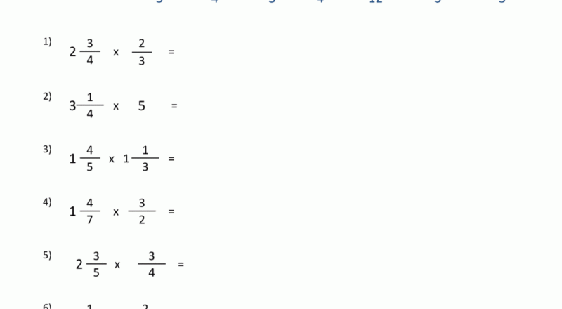 Multiplying Mixed Fractions