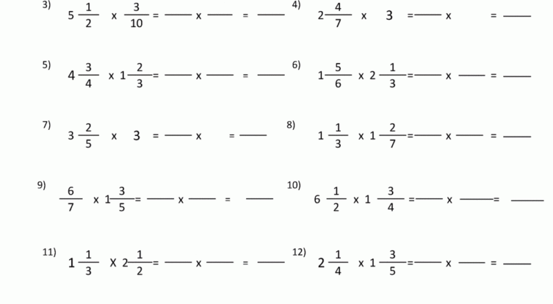 Multiplying Mixed Fractions