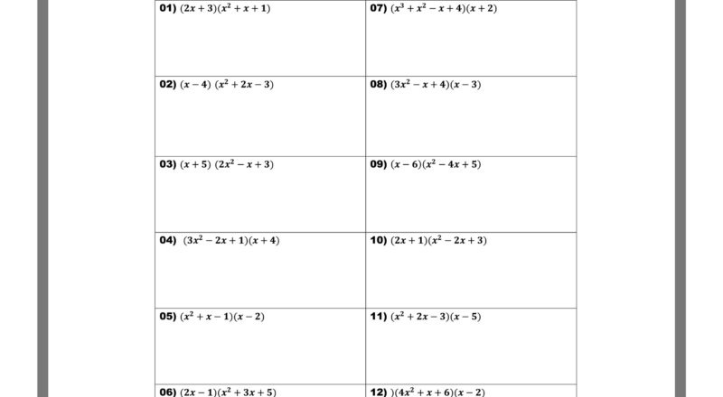 Multiplying Polynomials Worksheets Printable With Answers Mashup Math