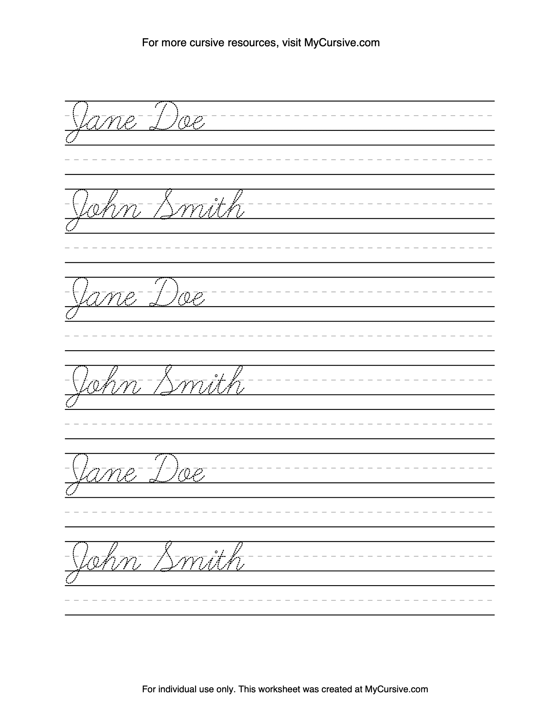 learning cursive worksheets