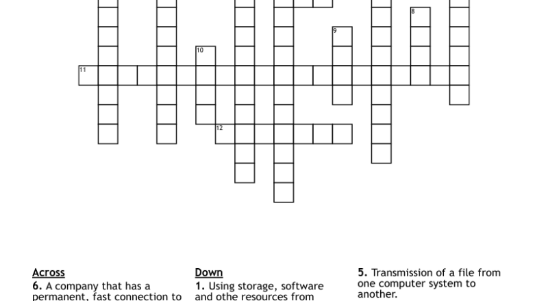 Network And Internet Technologies Crossword WordMint