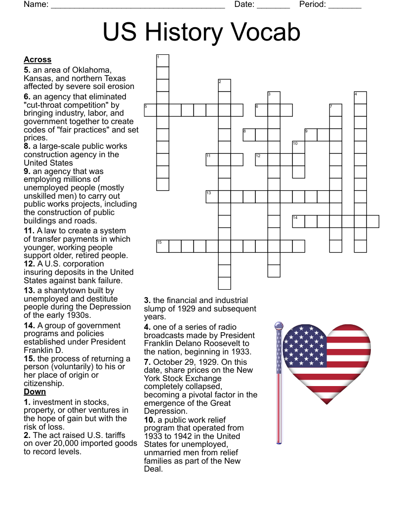 New Deal Crossword WordMint New Deal Crossword WordMint