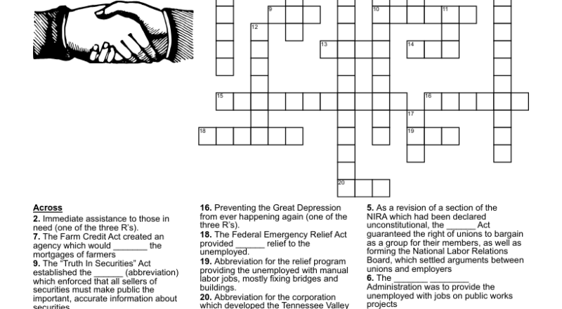 New Deal Crossword WordMint