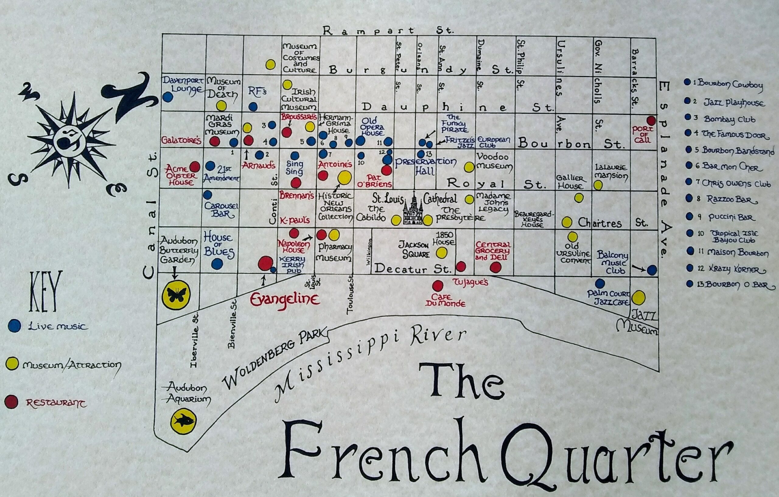 New Orleans French Quarter Map Etsy New Orleans French Quarter Map Etsy