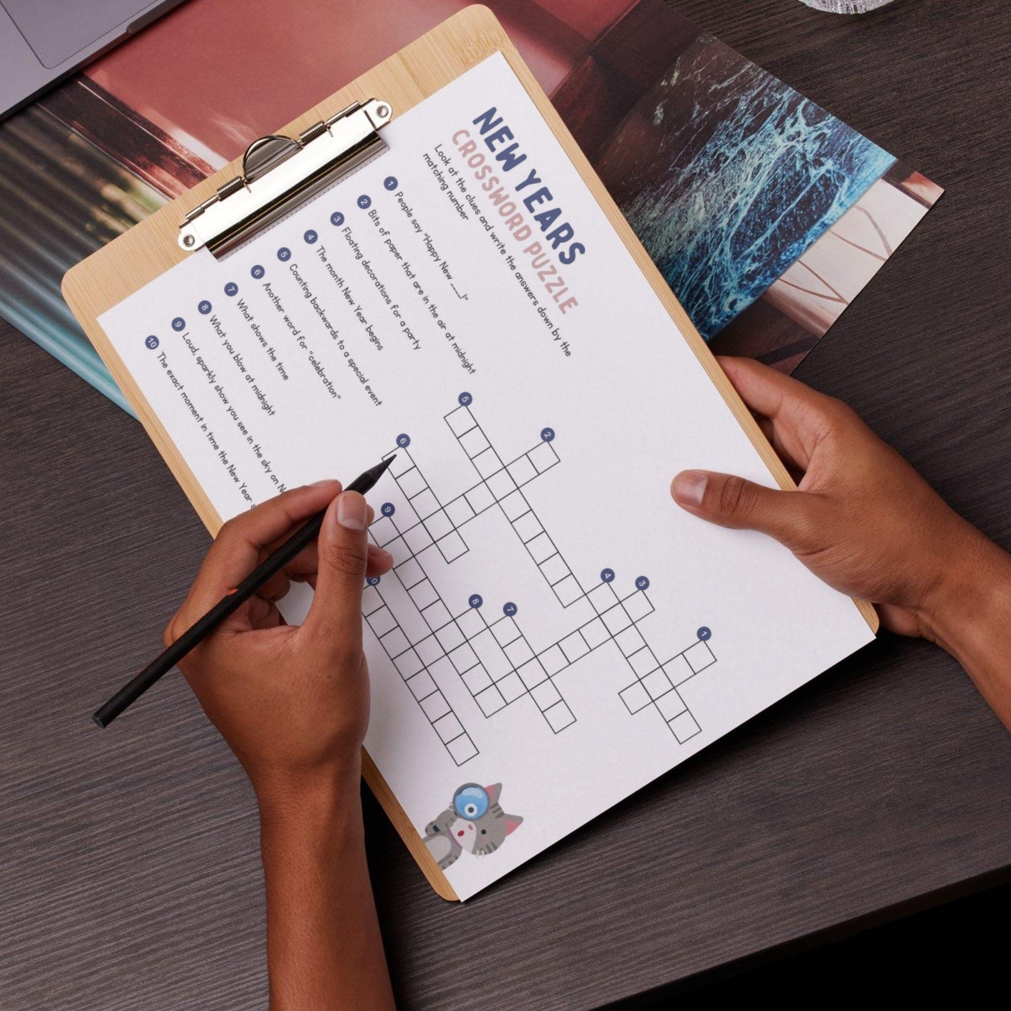 New Years Crossword Puzzle Game Printable Crossword Puzzles For Seniors Easy Simple Crossword Puzzle Print Childrens Crossword Puzzle Etsy