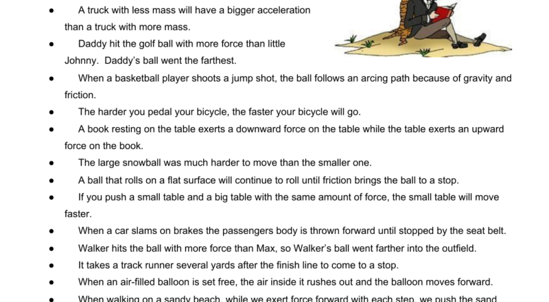 Newton s Laws Of Motion Worksheet