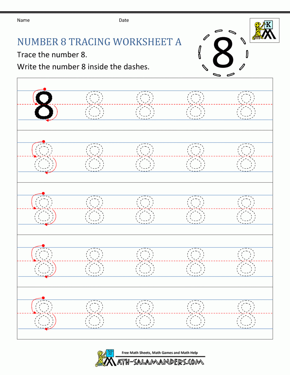 number 8 worksheets