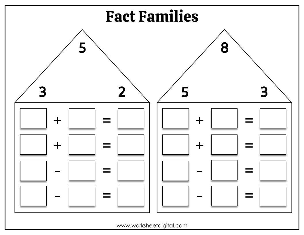 Number Fact Families Worksheet Addition Subtraction To 20 digital Download Etsy Israel Number Fact Families Worksheet Addition Subtraction To 20 digital Download Etsy Israel