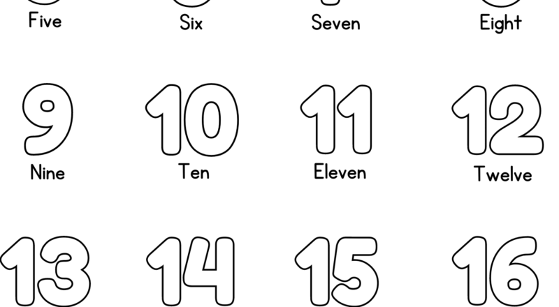 Numbers 1 20 Coloring Page