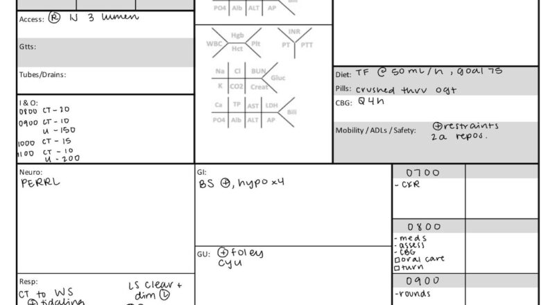 Nursing Brain Sheet 2 Report Sheet Large Boxes Open Space Nursing Student Telemetry ICU Medsurg Nurse RN LPN Custom Etsy