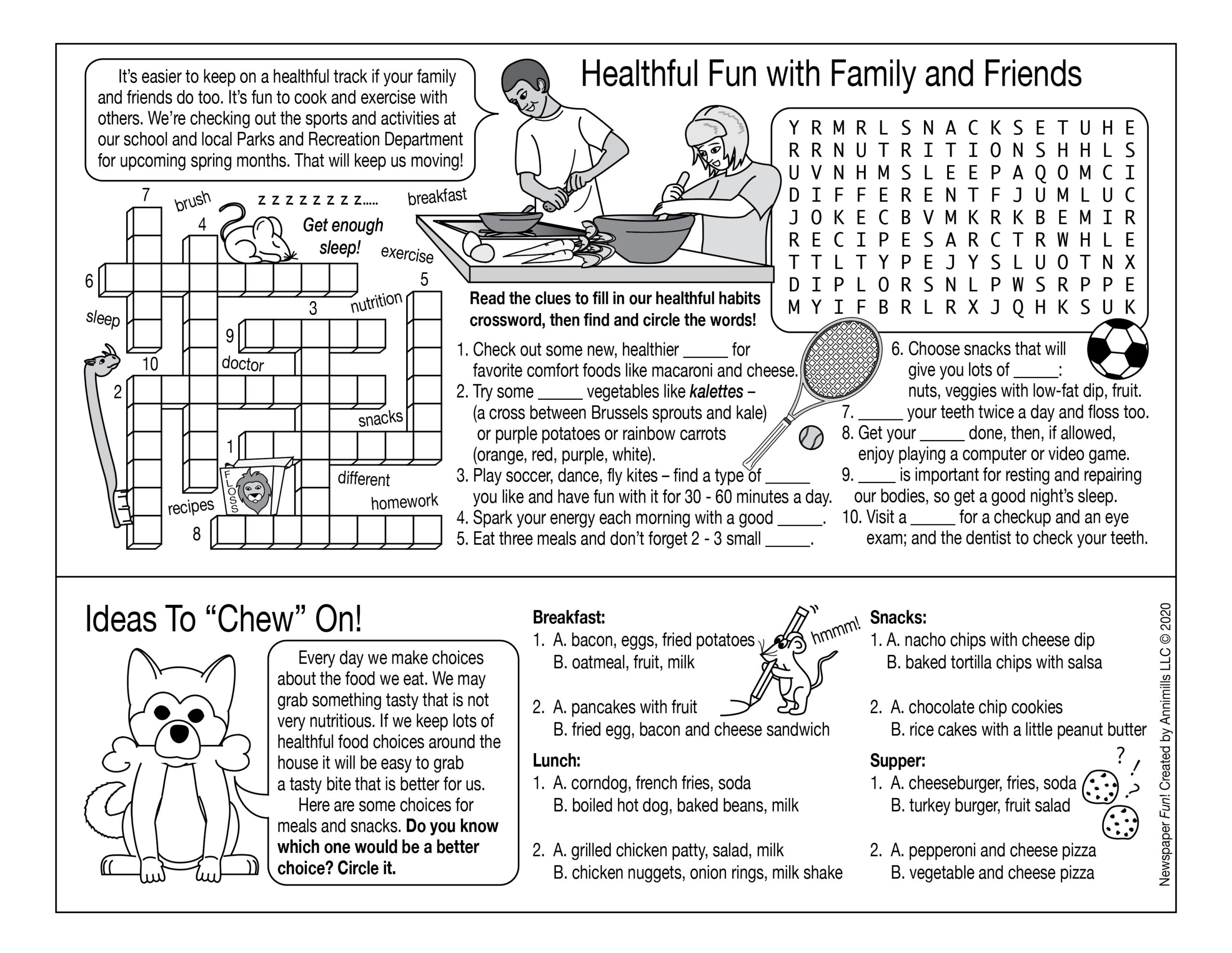 Nutrition Exercise Cooking Printable Puzzles Made By Teachers