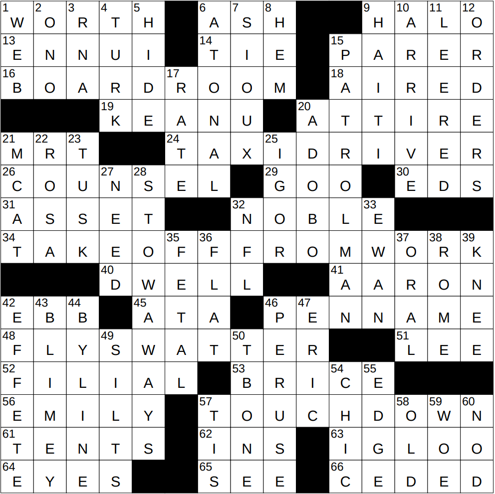 NYXCrossword Answers To The New York Times Crossword