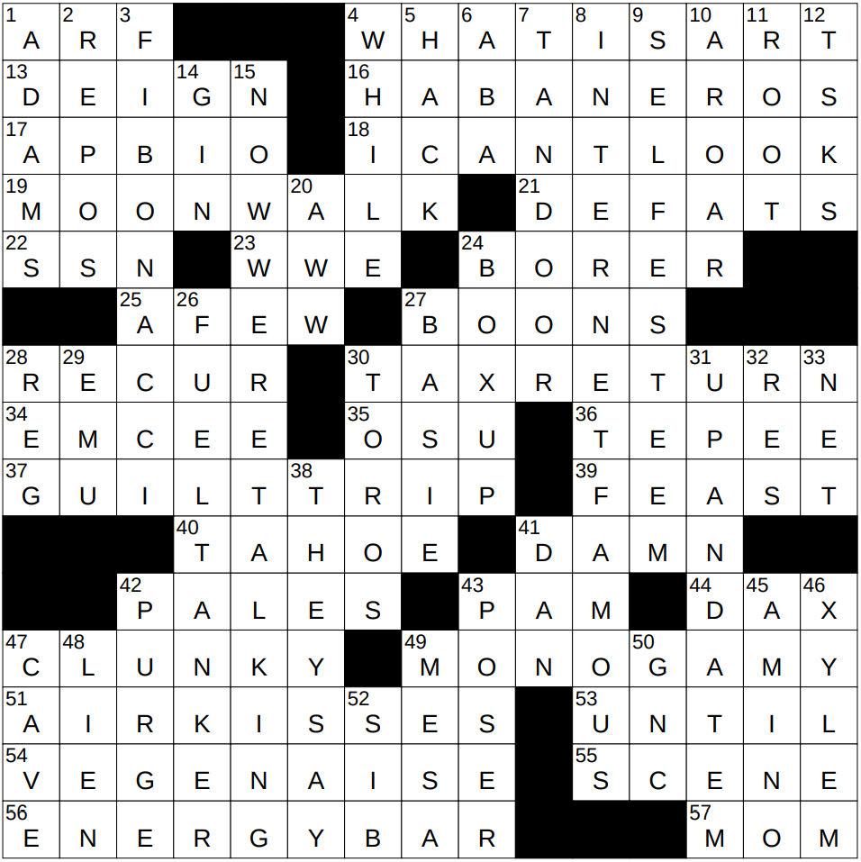 NYXCrossword Page 2 Of 6184 Answers To The New York Times Crossword