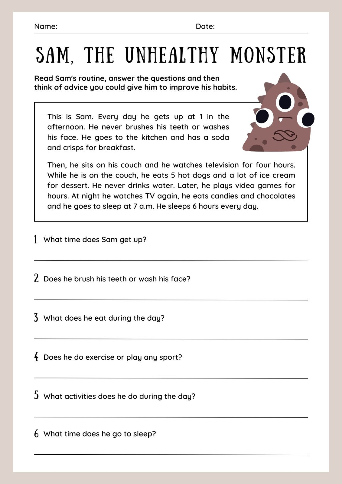 3rd grade comprehension worksheets