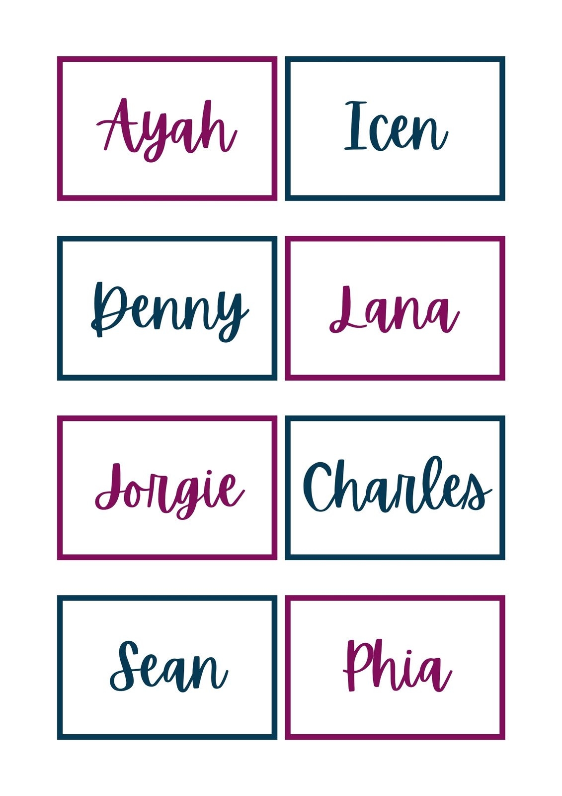 Page 2 Free Printable Customizable Name Tag Templates Canva