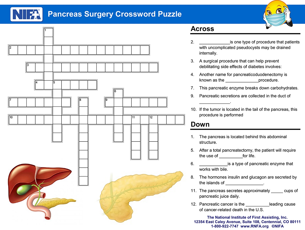Pancreas Surgery Crossword Clues November 2017 RNFA Pancreas Surgery Crossword Clues November 2017 RNFA