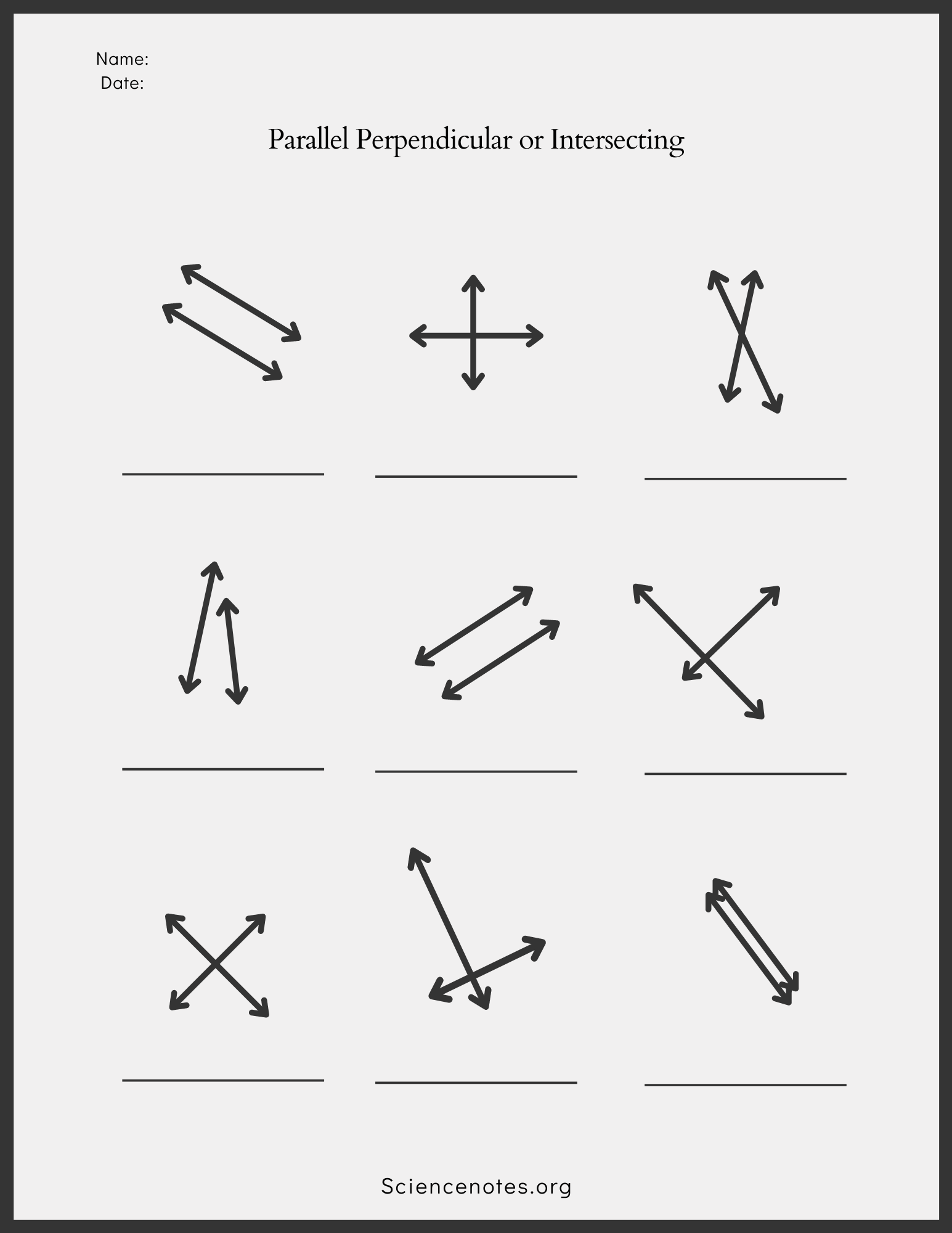 parallel & perpendicular lines worksheet parallel & perpendicular lines worksheet