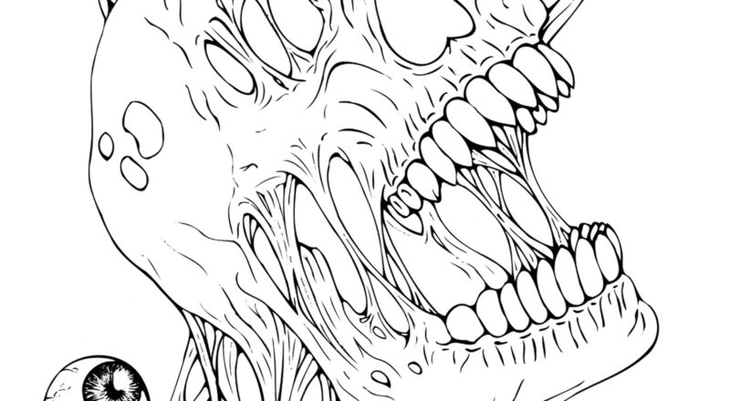 Paranoia Printable Horror Adult Coloring Page Lineart DIGITAL DOWNLOAD PDF File Etsy Israel