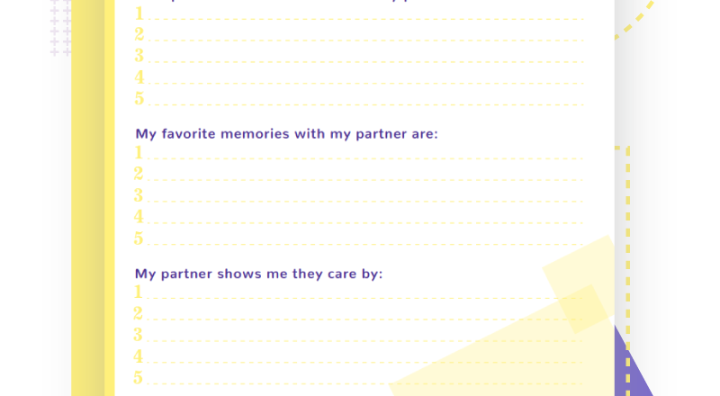 Partner Appreciation Worksheet