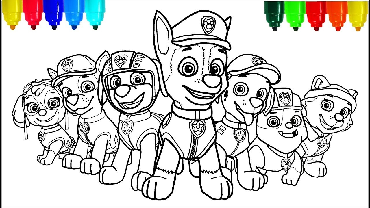 coloring pages paw patrol