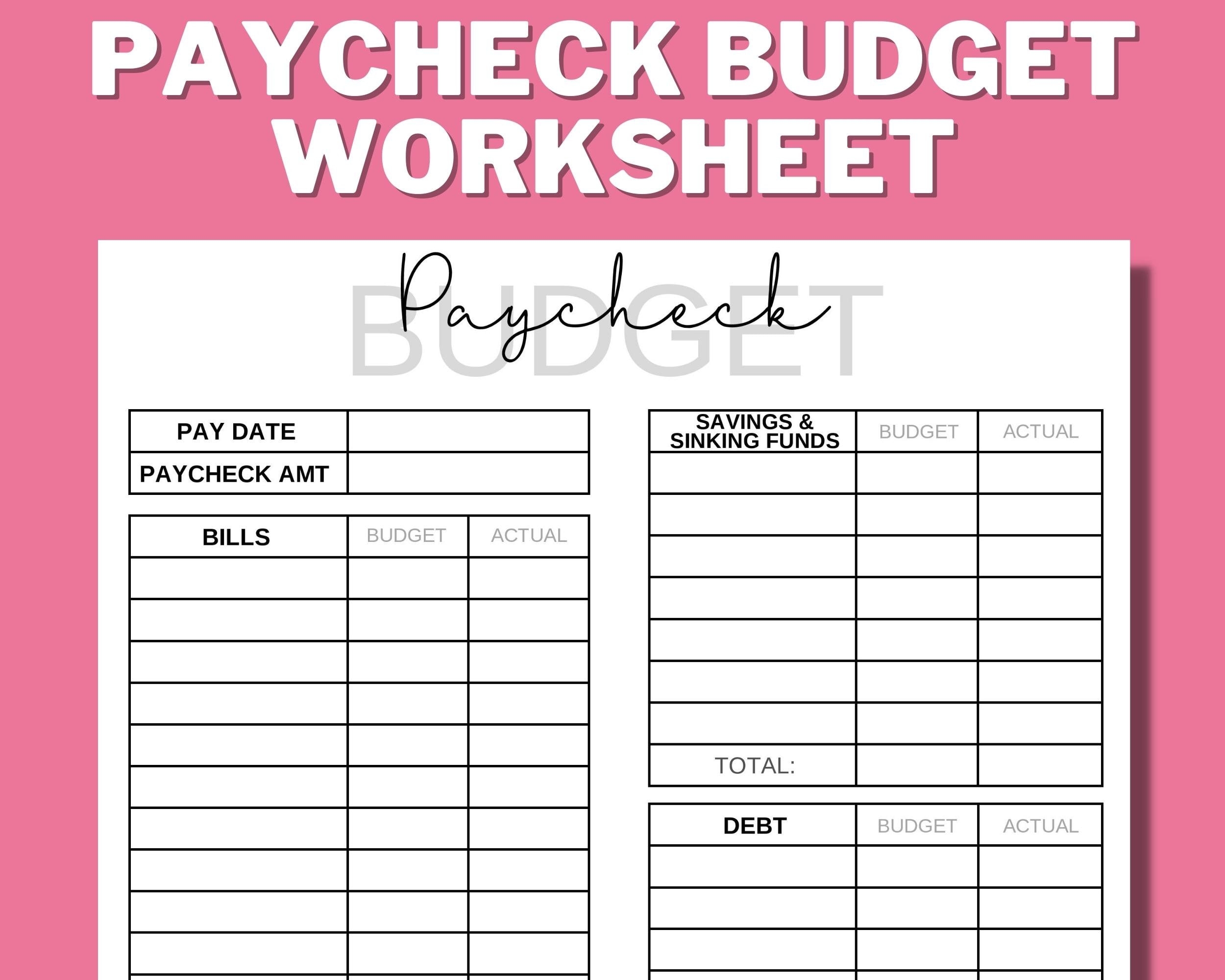 money management worksheets